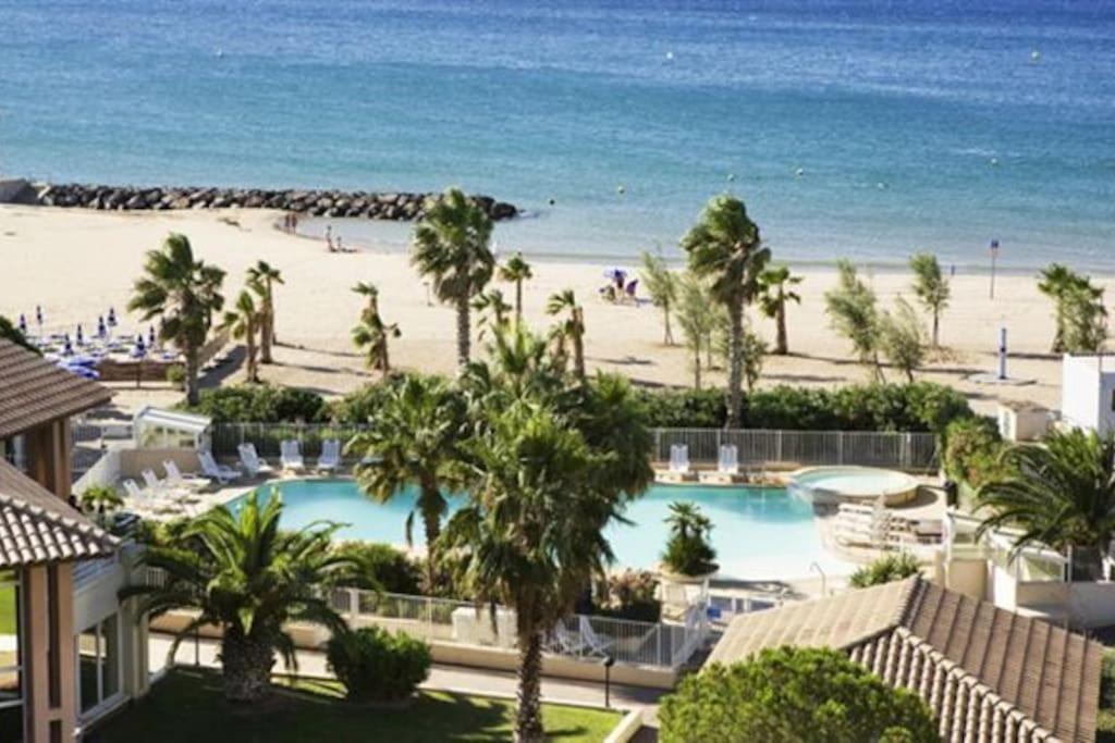 Port Frejus Cap Hermes Vue Mer Et Port Pieds Dans L'Eau Piscine Pkg Экстерьер фото